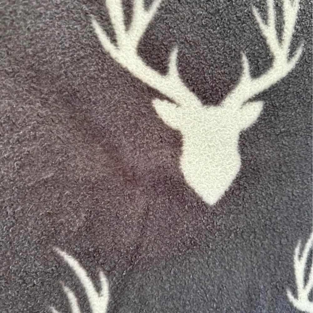 Gray Blanket with White Deer Pattern - Picture 6 of 9